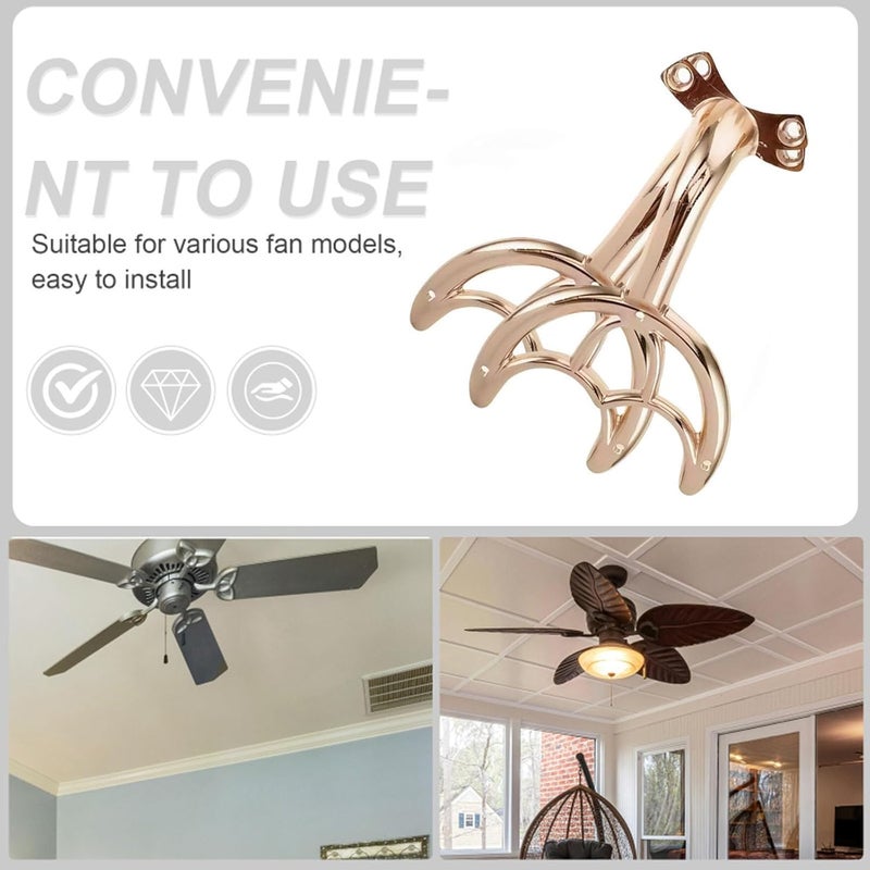 GHYTRIGEN 5 Pcs 52’’Ceiling Fan Blades Arms Replacement,Ceiling Fan Blades Arms Replacement Parts Mounting Bracket Kit for Replacing The Worn Fan Blades,Keep The Balance and Good Performance (Rose Gold) - Image 2